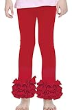(コ-ランド) Co-land 女の子 レギンス キッズ フリル スパッツ ガールズ 子供用 ワンピース用 タイツ 無地 通園 通学 お出かけ 100 レッド