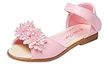 EOZY 子供 サンダル 可愛い 花飾り ドレスシューズ 靴 女の子 女児 キッズ シューズ フォーマル 発表会 履きやすい プリンセス 結婚式 20.7 ピンク