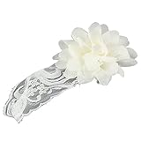 SODIAL(R) 真新しい　ガール赤ちゃん、幼児レースヘアバンド　ヘアボウタイアクセサリー　ホワイトヘッドウェア