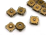 2[縫14] 20組入 マグネットホック 縫い付け 直径14mm 4mm厚 縫いやすい 強磁力 磁気ボタン 縫い付け式 留め具 バッグ トートバッグ 後付け マグネット 直径14mm 真鍮古美