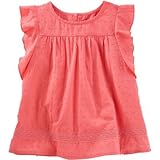 OSHKOSH(オシュコシュ) スイスドットフラッタースリーブトップ コーラル トップス半袖Tシャツ 3歳【並行輸入】