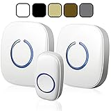 SadoTechモデルCXR Wireless Doorbell with 1ボタンリモートand 2プラグイン受信機オペレーティングat over 500-feet範囲with over 50チャイ