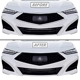 SlickMod クロム削除 ブラックアウトビニールオーバーレイ 2021-2022 Acura TLX フロントグリルトリムに対応 (1.フロントグリルトリム、マットブラック)