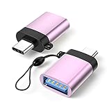 USB Type C 変換アダプタUSB-Cコネクタ USB 3.0 to type-c OTGアダプタC型オス〜USB-AメスアダプタType C to USB 変換アダプタ USB C-USB変換アダプター ケーブル変換器 USB 変換コネクタ Type -C からUSB3.0アダプタ 5v変換コネクタ 急速充電+データ転送 紛失防止 OTG対応アダプタ オスメスアダプタ ストラップ付き for Macbook for Huawei for Samsung用 (ローズゴールド)
