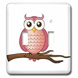 3drose LSP _ 165567 _ 2レッドWise Owlライトスイッチカバー