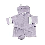 Ovonni ベビーバスローブ 湯上りベビーポンチョ ふわふわ心地 超可愛い 記念撮影、百日撮影にも適用 出産祝い 贈り物 (パープル河馬)