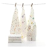 RMTIME ベビー よだれかけ 赤ちゃん 三角　ビブ スナップビブ 6重ガーゼ 綿100％　柔らかい 4枚セット 出産祝い　誕生日　プレゼント用