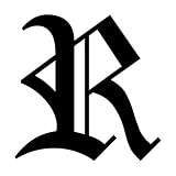 一文字からの R フォント Encient German Gothic Sサイズ 3cm×3cm 一文字からの ステッカー Old English mojis-germa0Sr-ds