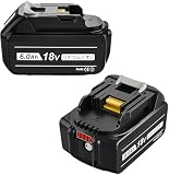 Boetpcr 互換 マキタ 18v バッテリー BL1860B 6.0Ah大容量 2個セット マキタ 互換 バッテリー 18v BL1815N BL1820B BL1830B BL1860Bなどに対応 BMS基盤塔載 最新セル採用 LEDランプ残量表示 長時間稼働可能 CE PSE認証取得済み (レッド)