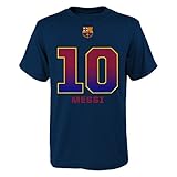リオネル・メッシFCバルセロナユースネイビー名前と番号ジャージーTシャツ