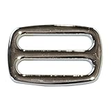 リュックカン 25mm スライドバックル コキカン ベルト送り 金具 (シルバー, ４個セット)