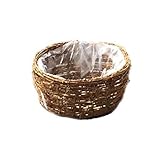 定番バスケット　ラタンカゴ　丸タイプ　鉢カバー　ナチュラル　3-2064　Rattan