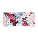 MUSTY ベビー　子供　可愛い　蝶結び　花柄　ヘア　ターバン　バンド　おしゃれ　カチューシャ 　 ヘアバンド　 髪飾り 　リボン　ファッション　顔 メイク 多機能バンダナ (ローズ)