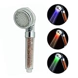 シャワーヘッド 節水7色LEDカラフルなアニオンホームハンドヘルドシャワーヘッド 塩素除去 高水圧 LEDライト式耐久性加圧(L,3色)