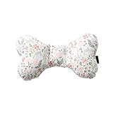 Head & Neck Support Baby Pillow Organic Cotton, Best Headrest for Car Seat, Stroller (Bambi Pink) [並