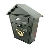 New Black Letter Post Mail Lockable Secure Outside Letterbox 2 Keys With Fixing