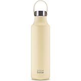 水筒 600ml 子供 直飲み 保温保冷 真空断熱 ボトル ステンレス ウォーターボトル 持ち運び おしゃれ ボトルブラシ付き 黃色 BOTTLE BOTTLE