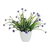 Zhhlinyuan 良質 Fashion Crafts Artificial Floral Potted Plants Small Ceramic Vase Set
