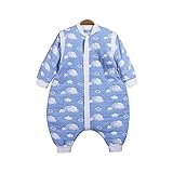 エルフ ベビー(Fairy Baby)赤ちゃん6重ガーゼ スリーパー 袖取り外せる 2way仕様 春夏用寝袋 ブルー