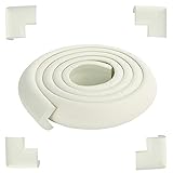 バンパーストリップ、校正エッジ＆コーナーガード、白い子供の安全家具バンパー安全なエッジ＆コーナークッション[6.56フィートエッジ+ 4つのコーナー]