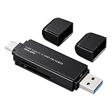サンワサプライ アウトレット カードリーダー USB Type-C microSDXC SDXC SDHC SD キャップ付き ADR-3TCMS6BK
