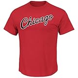 NBAシカゴブルズ1970 – 83風化メンズPost Up KAA半袖ベーシッククルーネックTシャツ、レッド、ミディアム