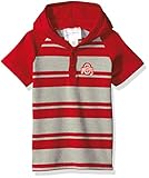 NCAA Ohio State Buckeyes幼児用男の子ラグビー半袖フード付きシャツ、サイズ2、レッド/ヘザー