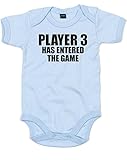 (プレーヤー３　ゲームに参加しました。) Player 3 Has Entered The Game, プリント　ベビースーツ - ライト　ブルー/黒 0-3 ヶ月