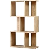 ワイエムワールド S字 ディスプレイラック ラスティナ 3段 【カラー： オーク 】 00-166