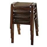送料無料 木製スツール スタッキングスツール スタッキングチェア 4脚入り (4, 布(ブラウン))