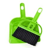 (Green) - Anshinto Mini Desktop Sweep Cleaning Brush Broom Dustpan Set (Green)