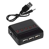 3.7V 500mAh リポバッテリーと 5 で 1 USB 充電器 Wltoys WL V911s ヘリコプタースペアパーツアクセサリー 3.7v リポバッテリー USB 充電器