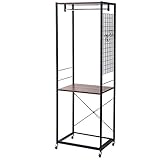 山善(YAMAZEN) チェスト上置き用 ハンガーラック キャスター付き 幅59 RSH-W(WL/BK) ブラック