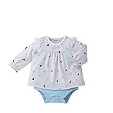 [ミキハウス] MIKIHOUSE お花＆三角ドット 長袖ボディシャツ （70cm・80cm・90cm） 13-1502-974 ライトグレー 70cm