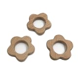 Kissteether 3pcs 手作りの木製フルートの花のペンダント有機自然ブナの木のおもちゃの動物の手DIYジュエリー作りのアクセサリー (3pcs)