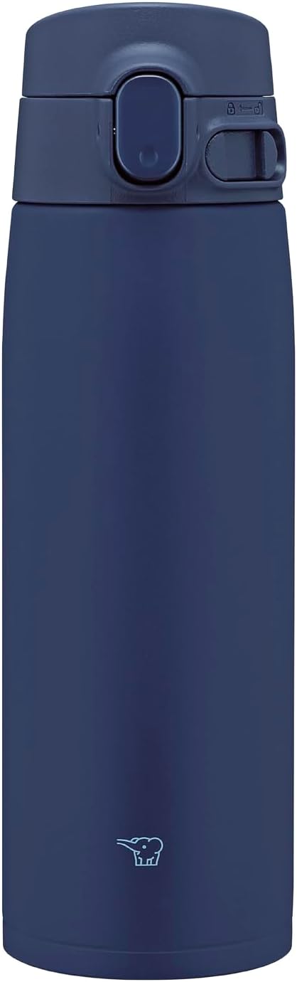 象印 水筒 大容量 600ml 【選べるサイズ】 洗いやすい シームレスせん 洗う点数3点 スポーツドリンクOK 保温・保冷 ワンタッチ マリンブルー SM-VB60-AM