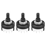 uxcell 1P12T ロータリースイッチ 1極12位置バンドセレクター 1デッキ TVラジオ家庭用機器 3個セット