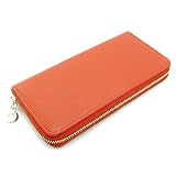 カラフルなラウンドファスナー長財布/レッド