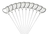 ミニバルーン スティック付き ハート 10本セット シルバー 【バルーン6cm 全長30cm】
