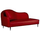 arne ソファー 3人掛け 片肘付き 合皮 レザー エレガントカウチソファ レッド 赤