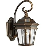 Progress Lighting P5670-108 1-Light Wall Lantern with Clear Beveled Glass Panels and Scroll Arm Deta