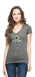 MLS Seattle Sounders FCスクラムレディースVネックTシャツ、M、ウルフグレー