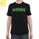ETNIES エトニーズ キッズ TシャツCORPOLATE YOUTHブラック x グリーンNO15 XLサイズ