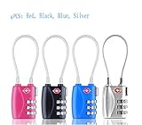 TSA Approved Luggageロック、bestgaマルチカラー3桁ケーブル組み合わせ荷物ロック盗難保護耐久性旅行荷物ロック、ロックバックパック、キャビネットロック、南京錠、スーツケースロック