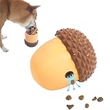 GULIGULI 犬のおもちゃのボール 5in1 噛む おもちゃ 歯磨きボール 餌入れ 動く 歯垢除去 早食い防止 デザート 犬用知育玩具 玩具 耐久性 頑丈 大型犬 ドングリ