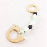 歯固め授乳ジュエリー 木製とり型 ペンダント パステルカラー（シント/ワイト/グレー）[木育][BPAフリー][FDA認可済]