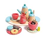 Hape(ハペ) おままごとティータイムセット 30.3×24.3×8.2cm 3才以上 木製 おままごと おもちゃ E3207