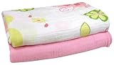 Stephan Baby Cotton Muslin Swaddle Blankets Gift Set, Solid Pink/Swirly Flower, 2 Piece by Stephan B