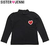 (ジェニィ)JENNI ベア天竺 ハート ハイネック長袖Tシャツ 110 ブラック(030)