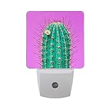 naanleファッショングリーンネオンCactus Mood花トレンディな明るい色ピンクオートセンサーLED Dusk to Dawnナイトライトプラグinインドアfor Adults
